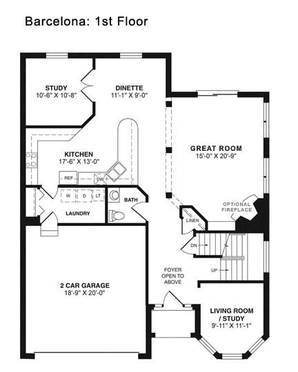 Barcelona's 1st Floor floor plan.