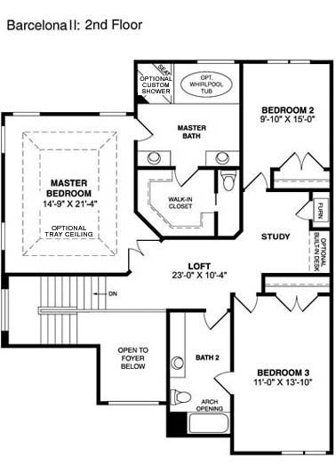 Barcelona's 2nd Floor floor plan.